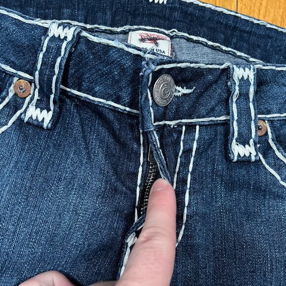 True Religion Billy Super T Thick Stitch Flap Pockets Y2K USA 32 Tag 34x32 - Picture 11 of 11